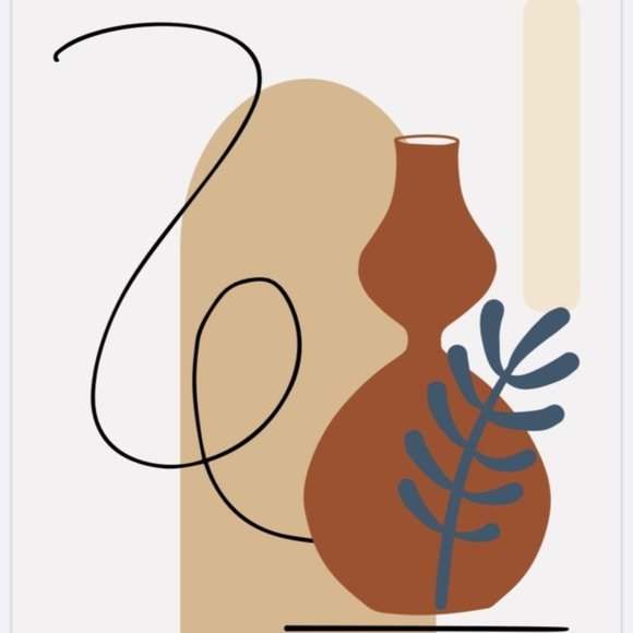 Modern minimalist boho abstract wall art print - Picture 3 of 3